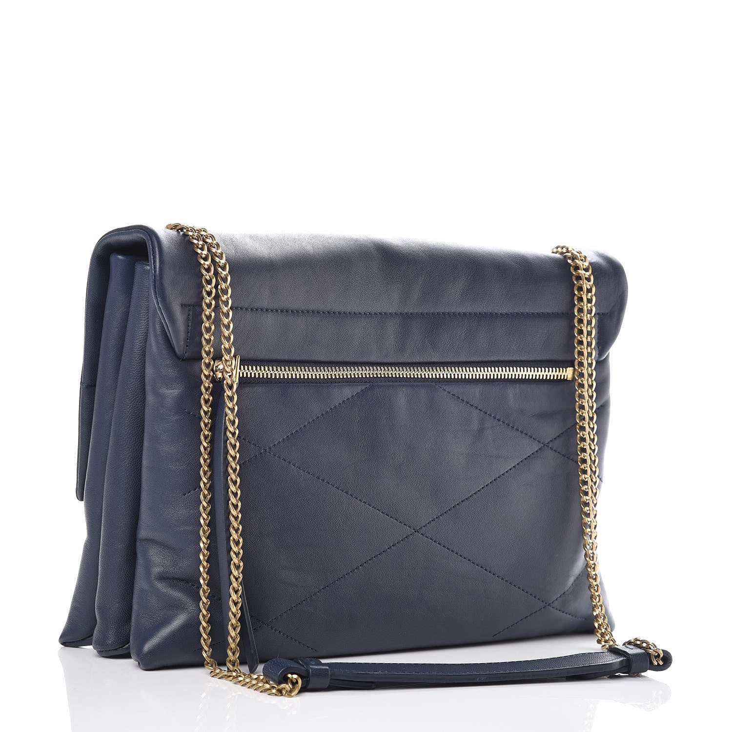 Lanvin Lambskin Quilted Medium Sugar Flap Shoulder Bag Navy 3 of 10
