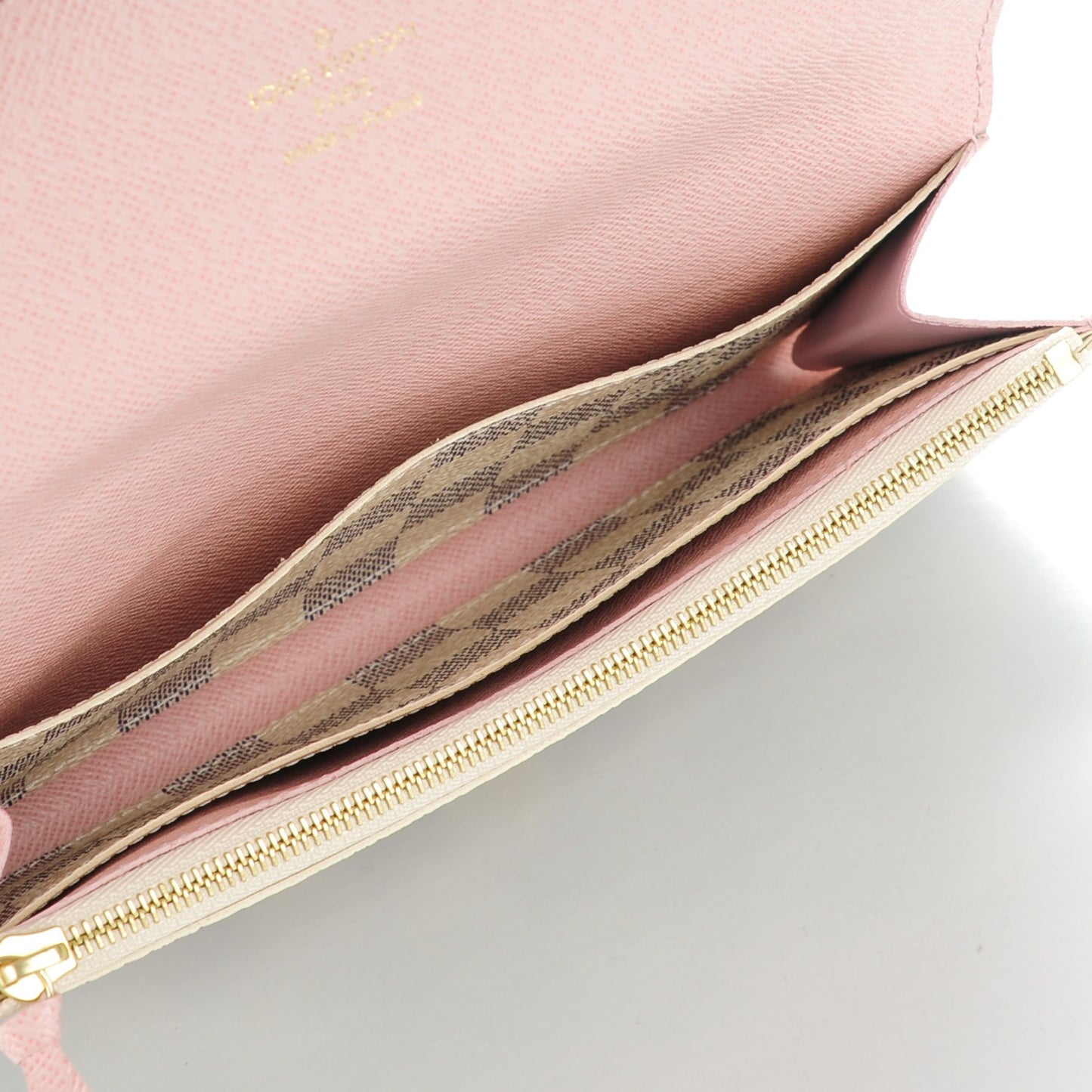 Damier Azur Emilie Wallet Rose Ballerine