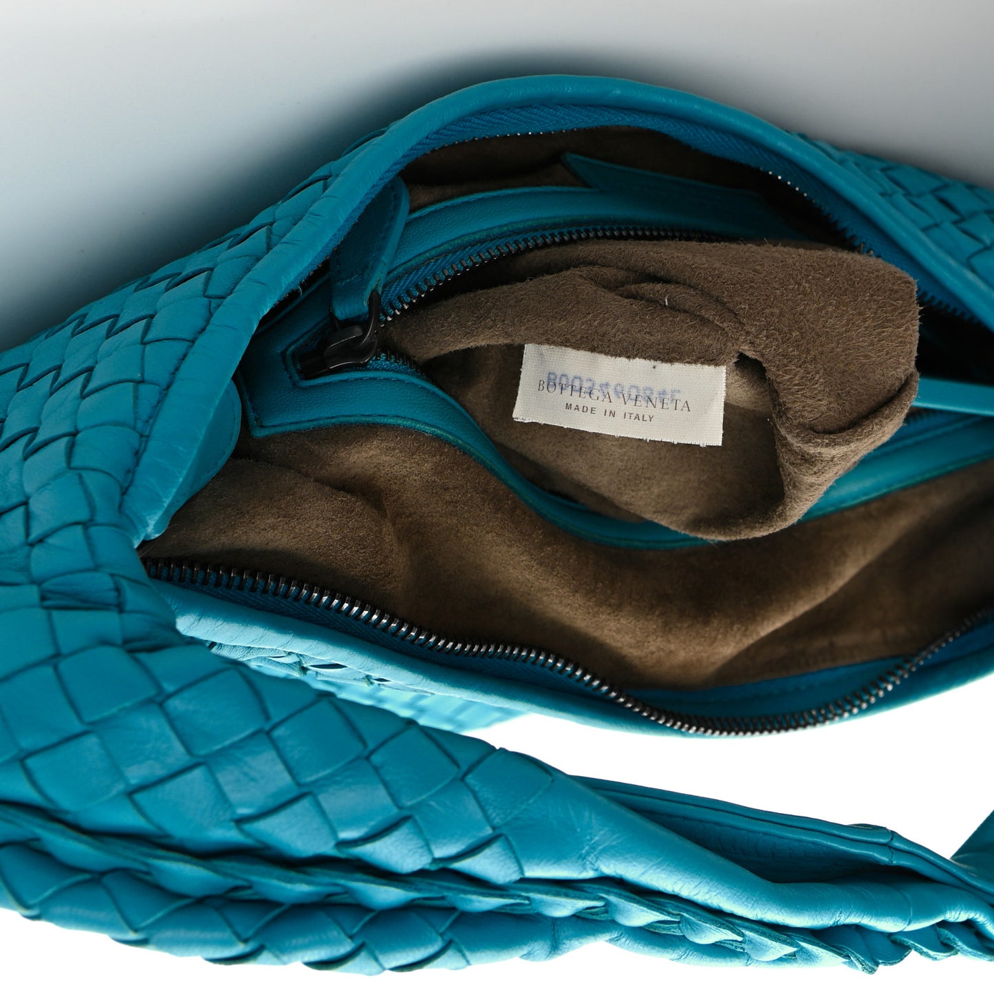 Nappa Intrecciato Large Veneta Hobo Turquoise