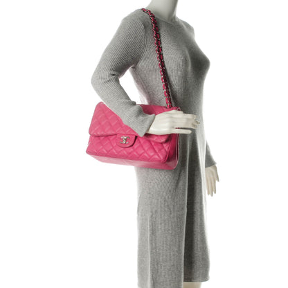 Chanel Iridescent Caviar Quilted Jumbo Double Flap Pink 2 of 21