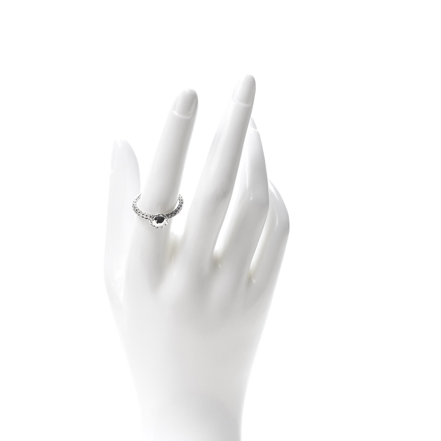 John Hardy Sterling Silver Dot Hammered Ring 57 8 2 of 5