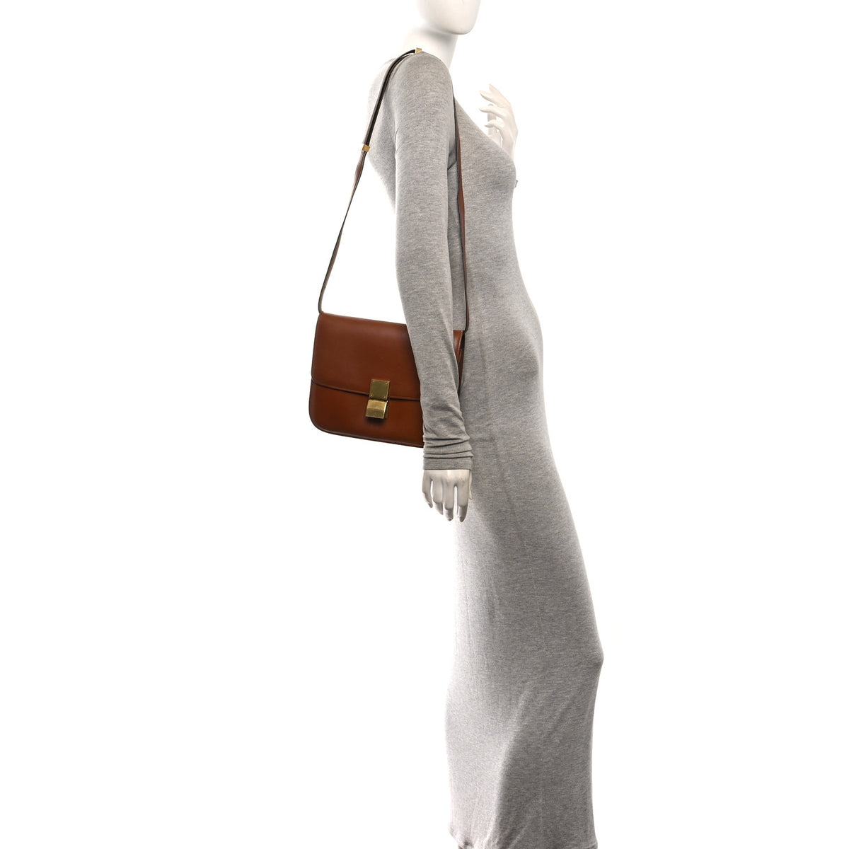 Celine Box Calfskin Medium Classic Box Flap Bag  Camel 2 of 11