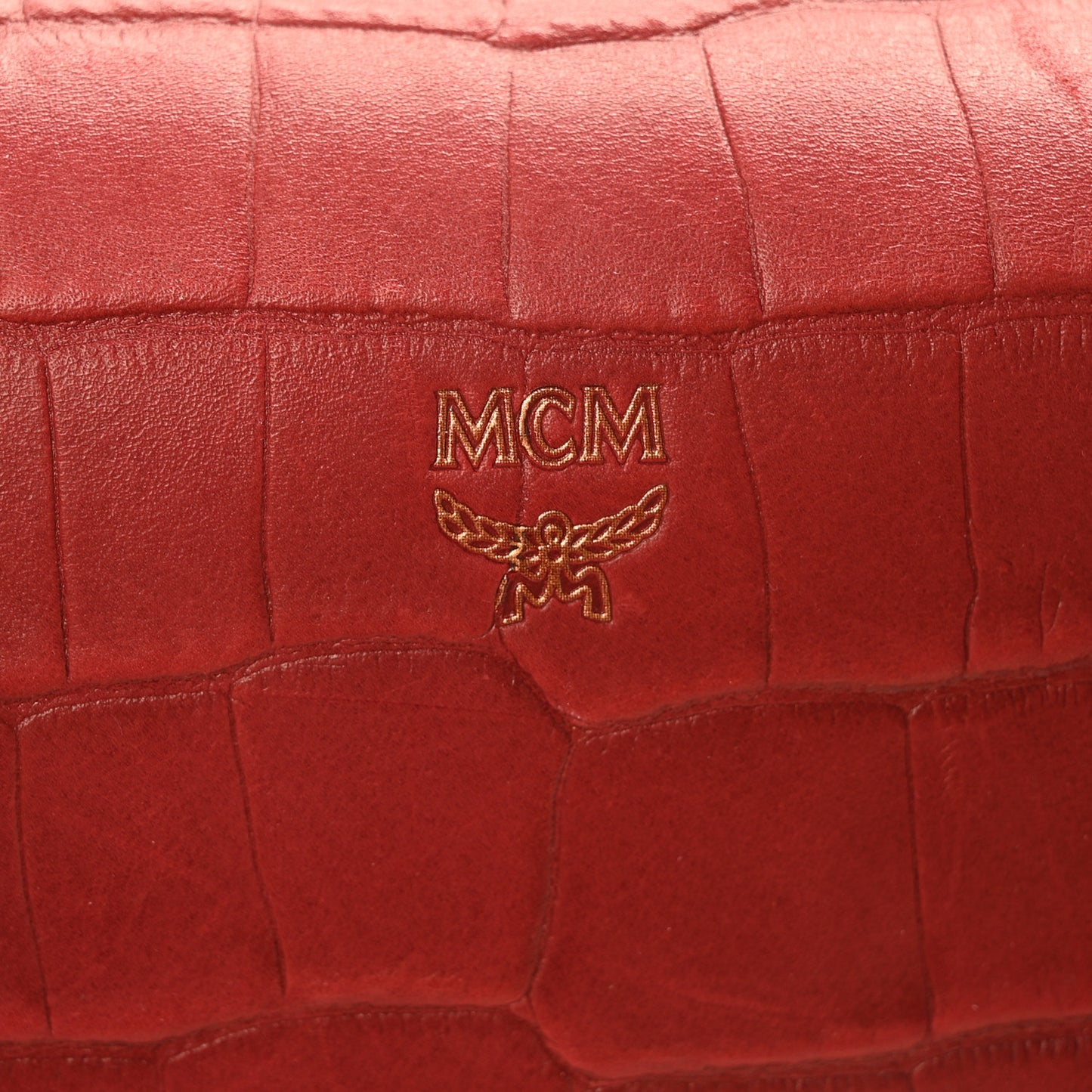 Calfskin Crocodile Embossed Medium Milla Tote Ruby