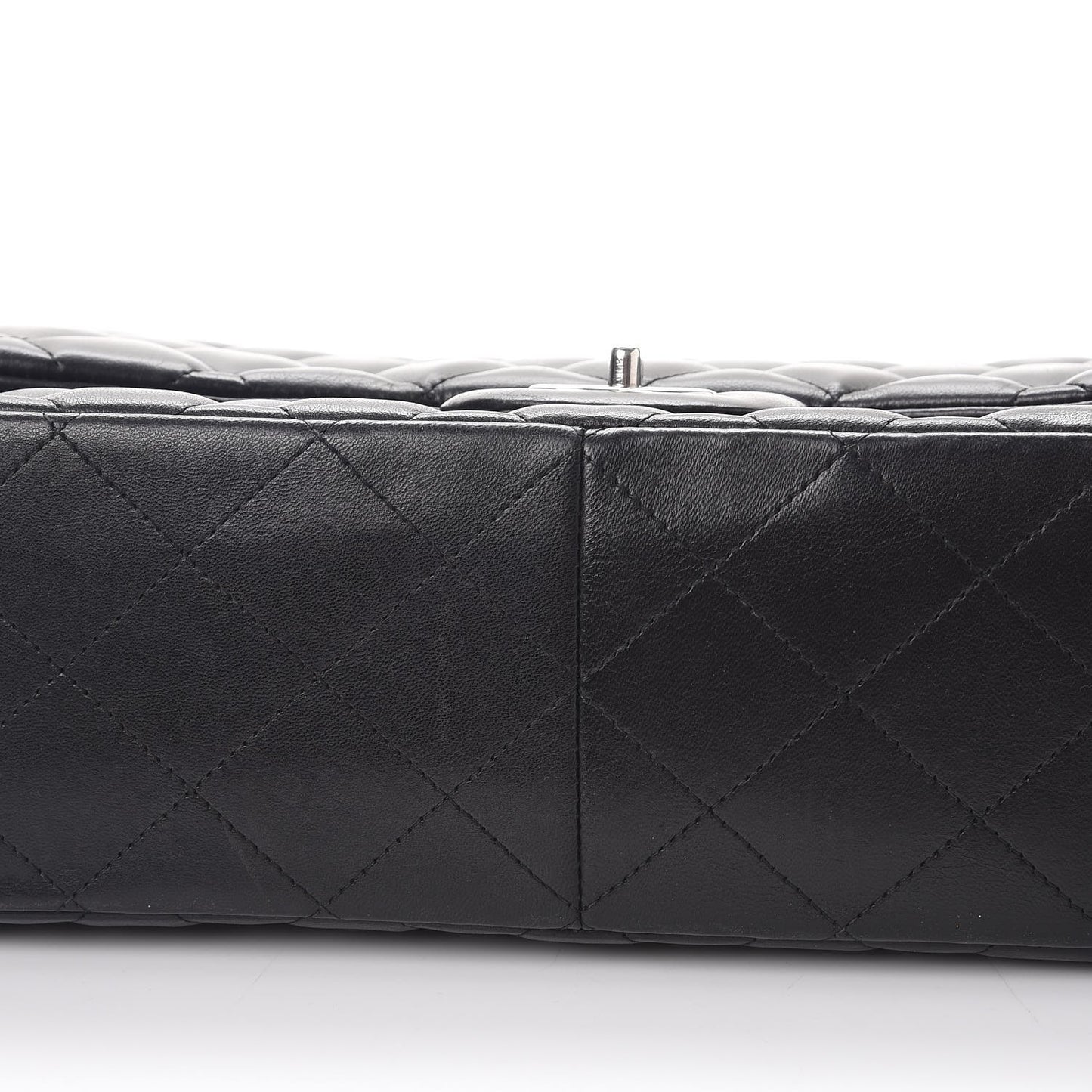 Lambskin Quilted Jumbo Double Flap Black