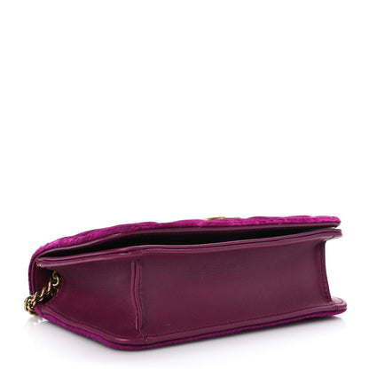 Gucci Velvet Matelasse GG Marmont Mini Bag Fuchsia Violet Cyclamen 4 of 8