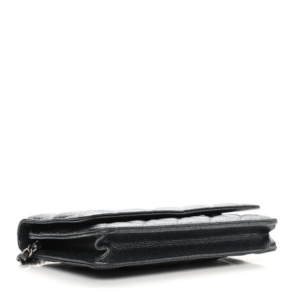 Chanel Iridescent Caviar Quilted Wallet On Chain WOC Black 4 of 11