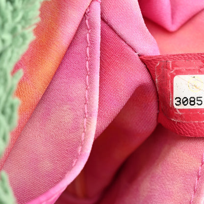 Chanel Terry Cloth Quilted Small Flap Bag Green Pink 7 of 10