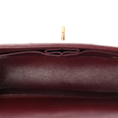 Chanel Lambskin Reversed Chevron Quilted Flap Dark Red 5 of 10