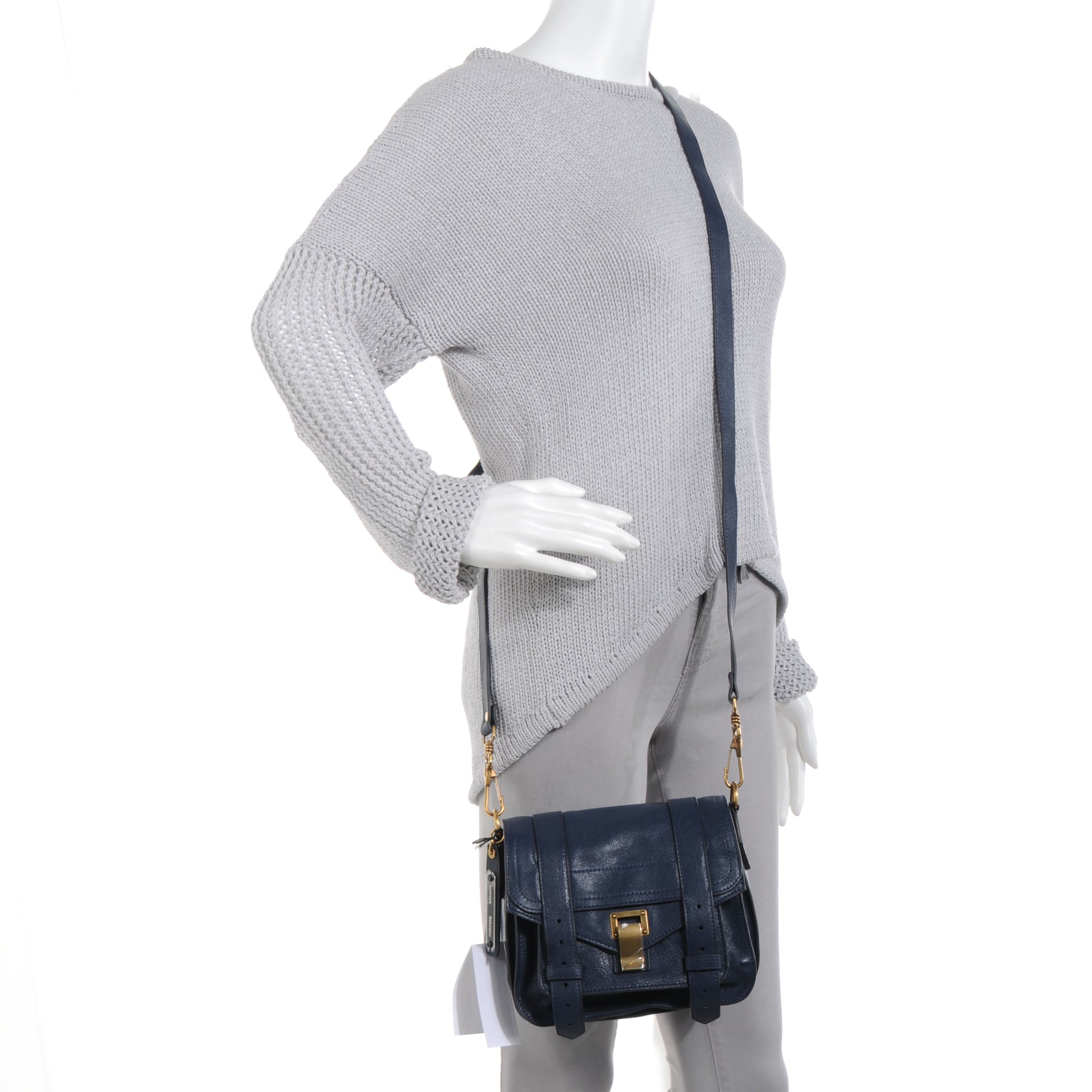 Proenza Schouler Leather PS1 Mini Pouch Messenger Bag Midnight 2 of 11