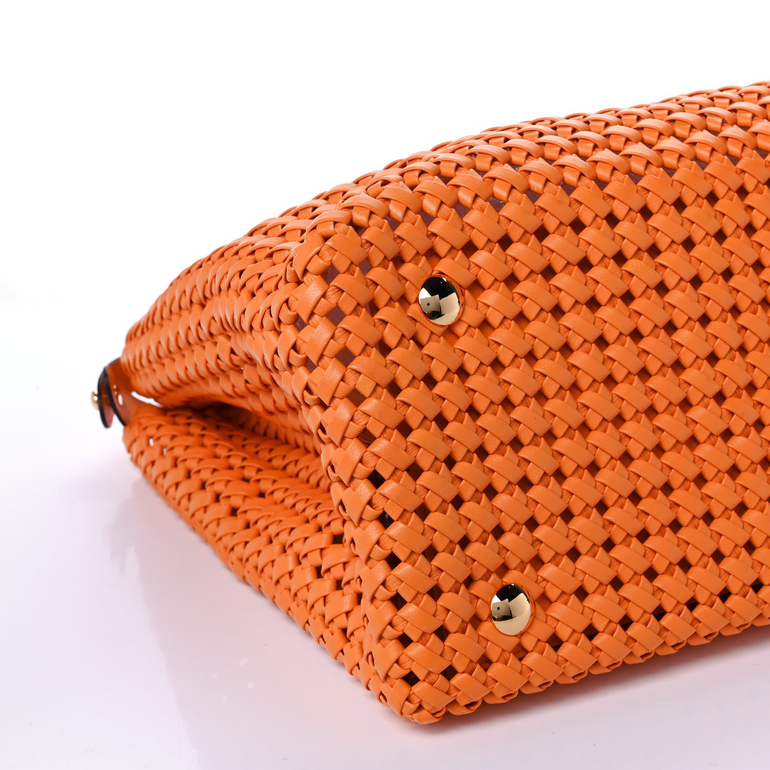 Fendi Nappa Woven Large Peekaboo Iconic Satchel Clementine 10 of 10