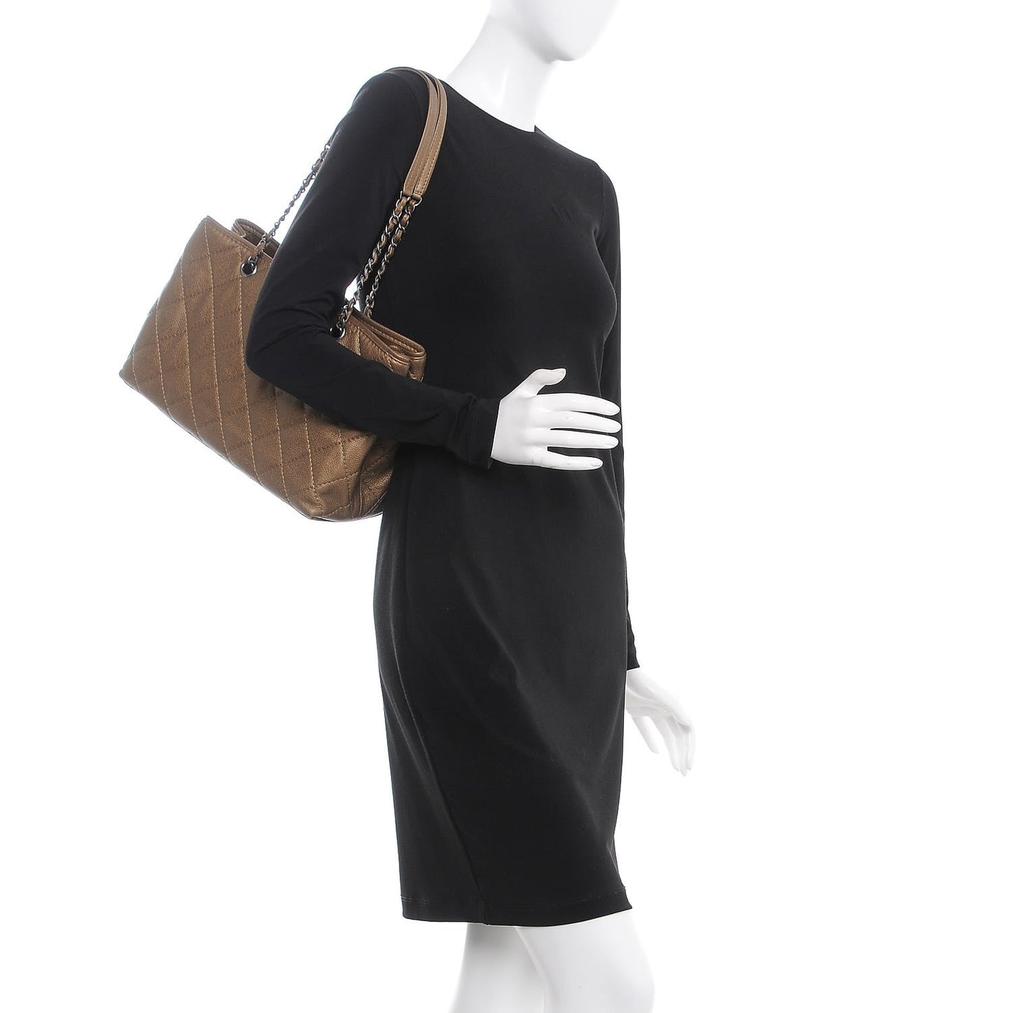 Metallic Caviar Medium Be Caviar Tote Bronze