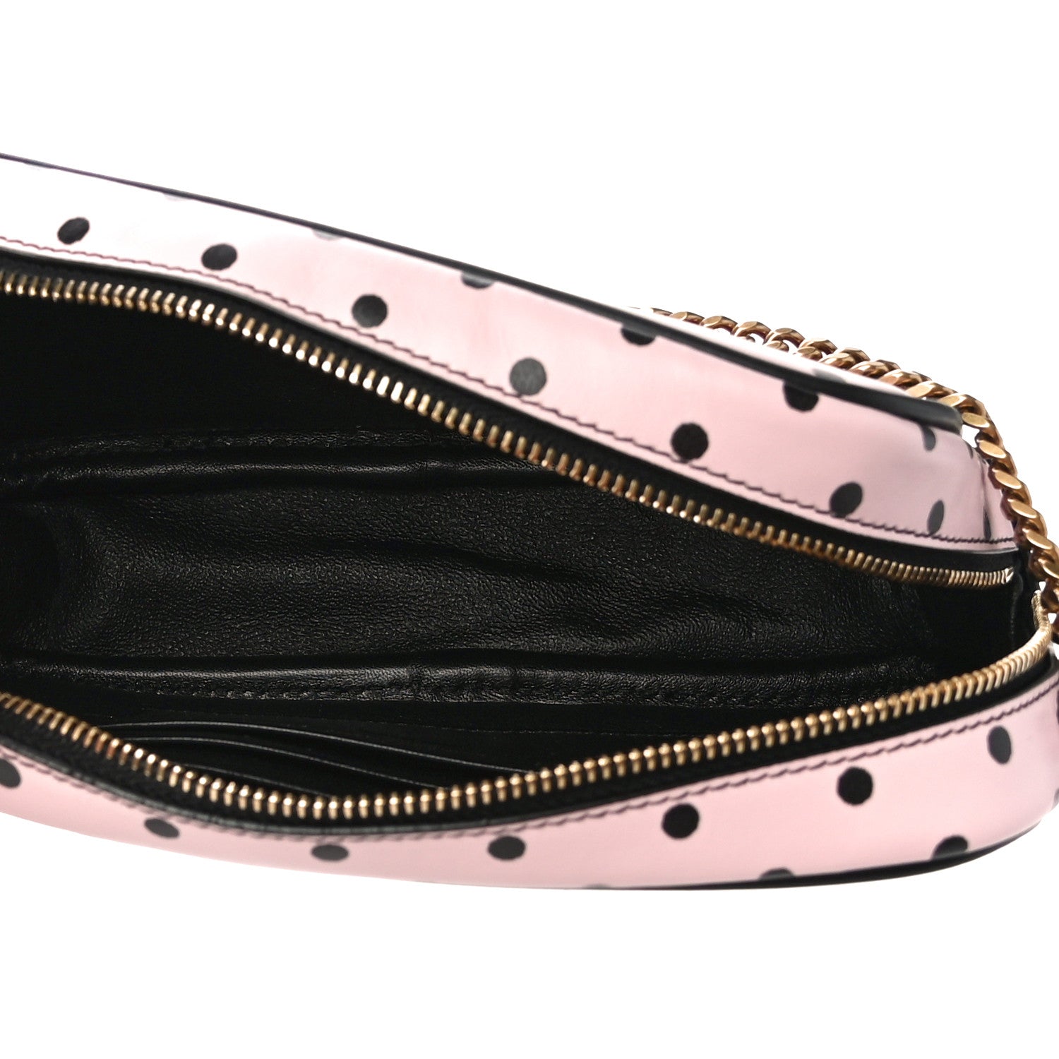 Saint Laurent Calfskin Printed Polka Dot Mini Lou Camera Bag Pink Black 5 of 11