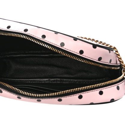 Saint Laurent Calfskin Printed Polka Dot Mini Lou Camera Bag Pink Black 5 of 11