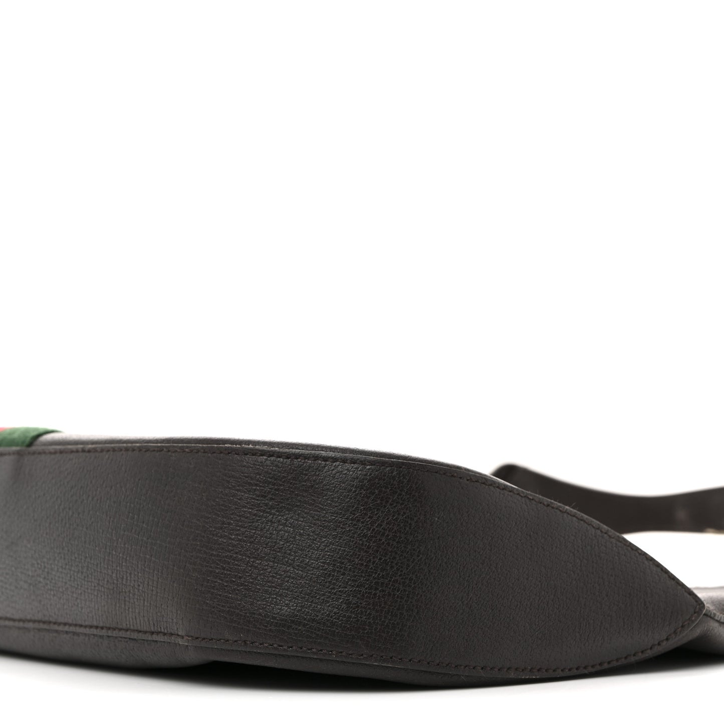 Soft Grained Calfskin Web Large Jackie Hobo Dark Brown