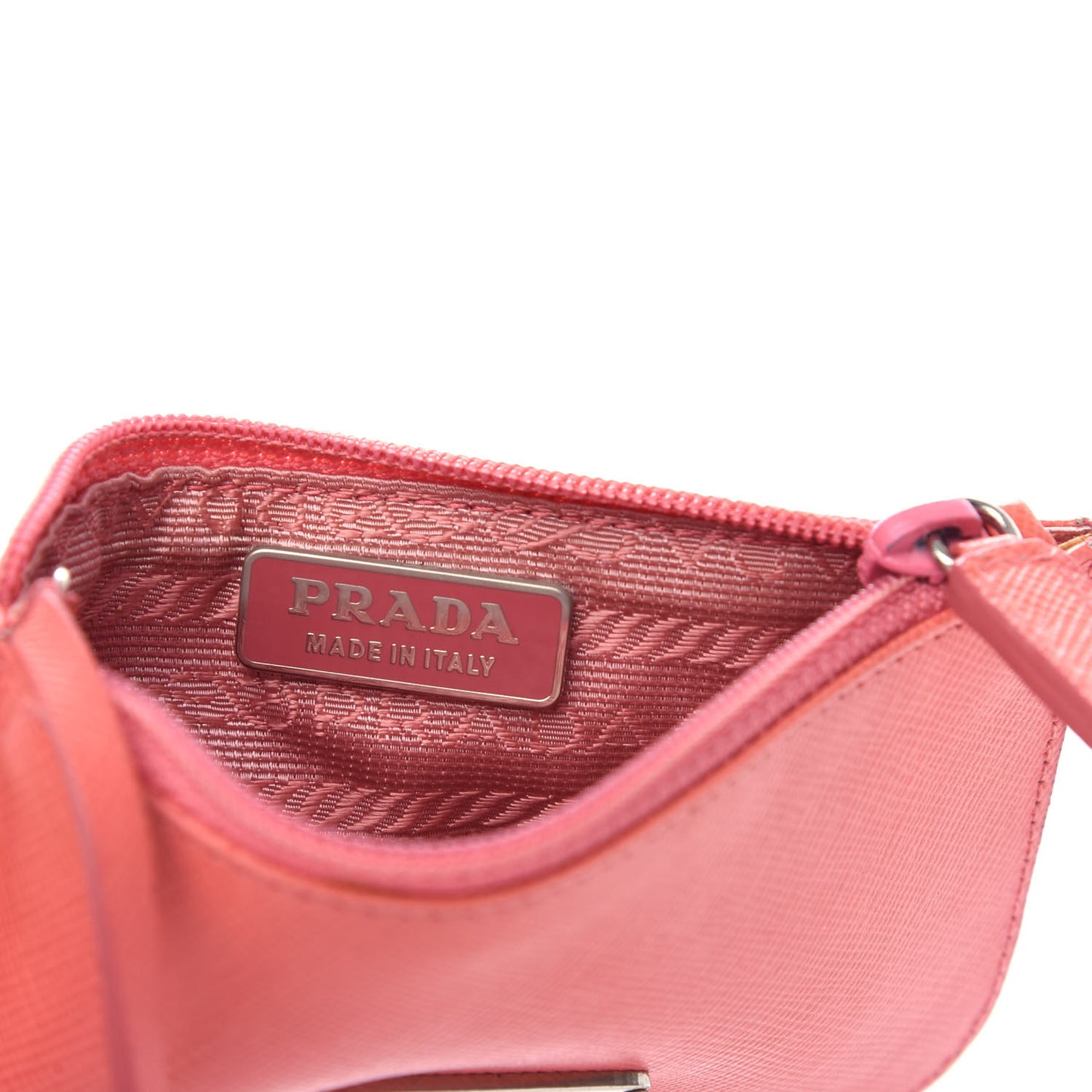 Saffiano Zip Keychain Fragola