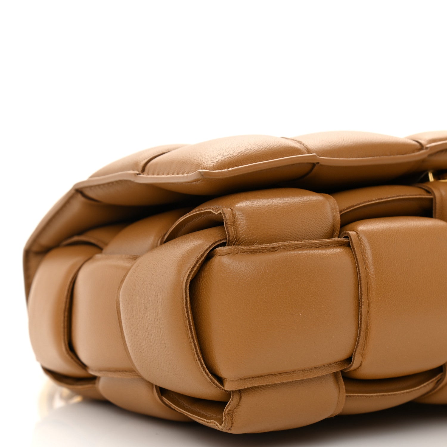 Bottega Veneta Lambskin Maxi Intreccio Padded Chain Cassette Crossbody Bag Caramel 12 of 15