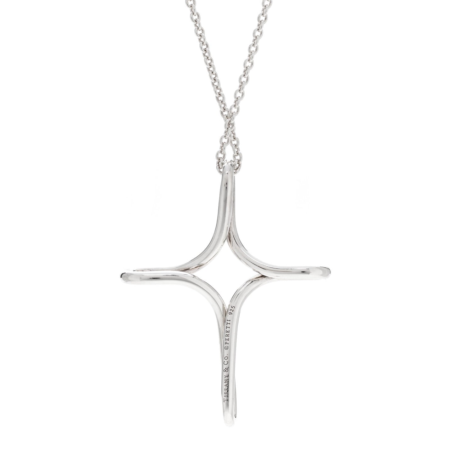 Sterling Silver Elsa Peretti Infinity Cross Pendant Necklace