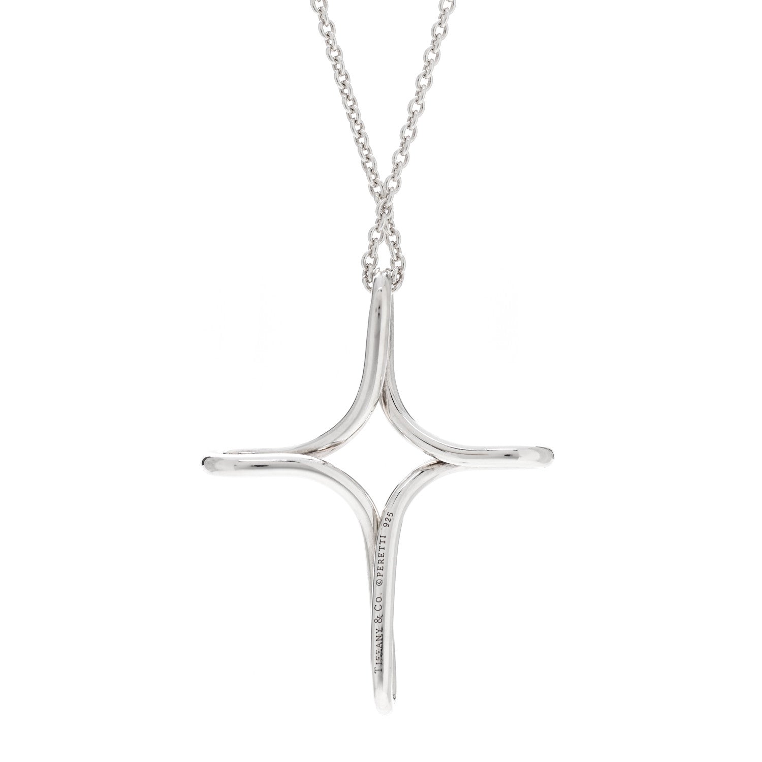 Tiffany Sterling Silver Elsa Peretti Infinity Cross Pendant Necklace 4 of 6