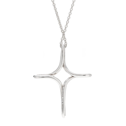 Tiffany Sterling Silver Elsa Peretti Infinity Cross Pendant Necklace 4 of 6