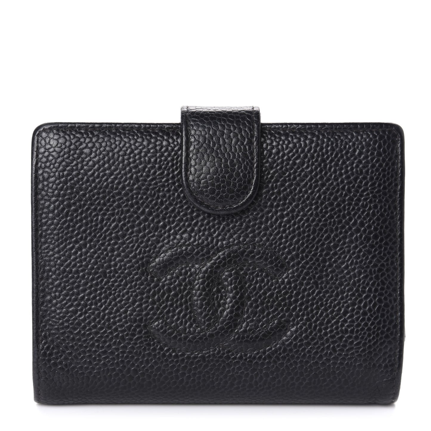 Caviar Timeless CC Compact French Wallet Black