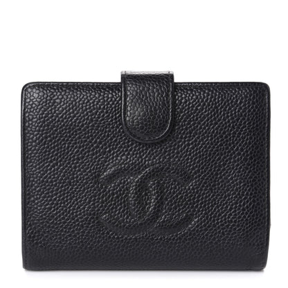 Chanel Caviar Timeless CC Compact French Wallet Black 1 of 11