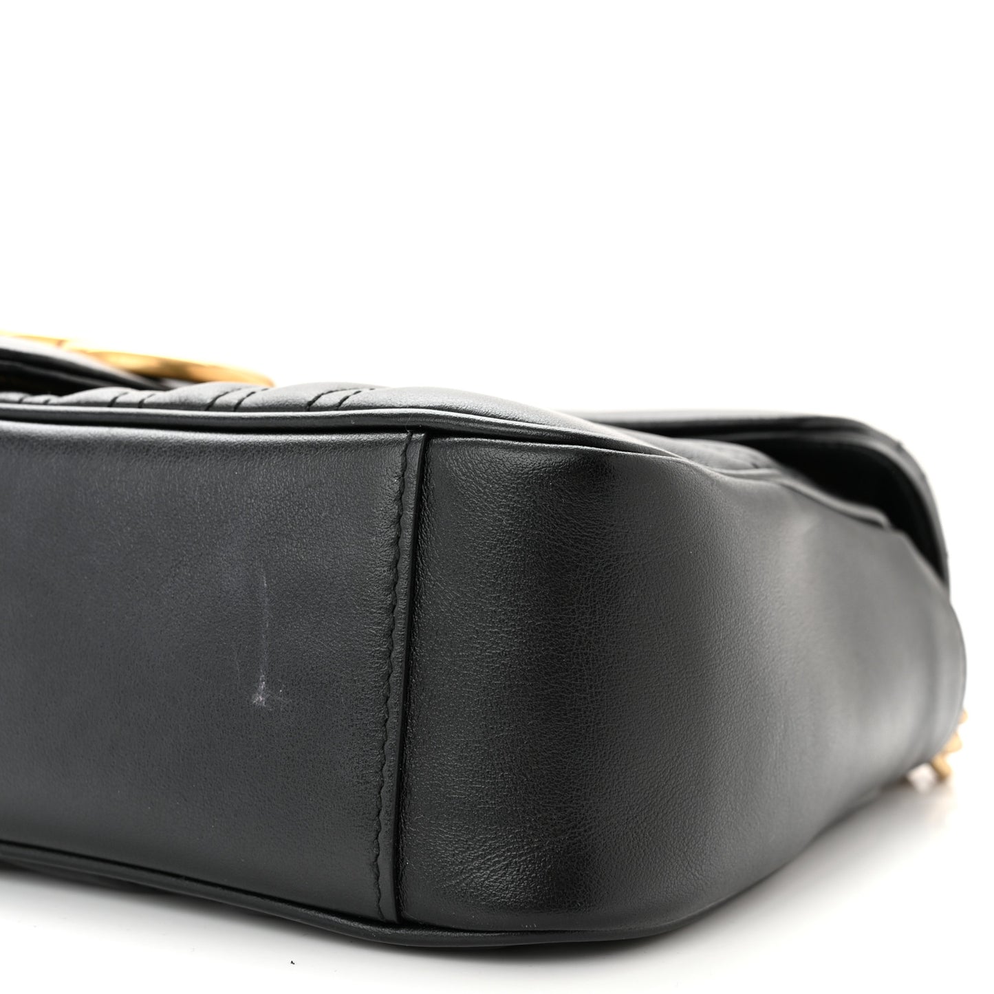 Calfskin Matelasse Small GG Marmont Shoulder Bag Black
