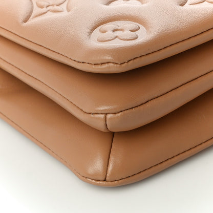 Louis Vuitton Lambskin Embossed Monogram Pochette Coussin Camel 8 of 12