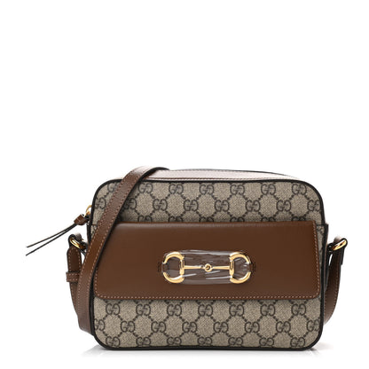 Gucci GG Supreme Monogram Small Horsebit 1955 Shoulder Bag Beige Brown Sugar 1 of 9