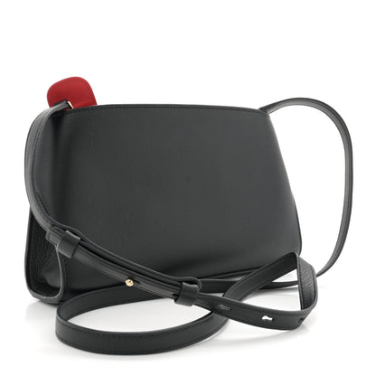 Salvatore Ferragamo Calfskin Mini Hug Crossbody Bag Black Flame Red 3 of 10