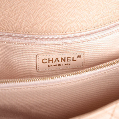 Chanel Caviar Quilted Medium Coco Handle Flap Light Beige 6 of 11