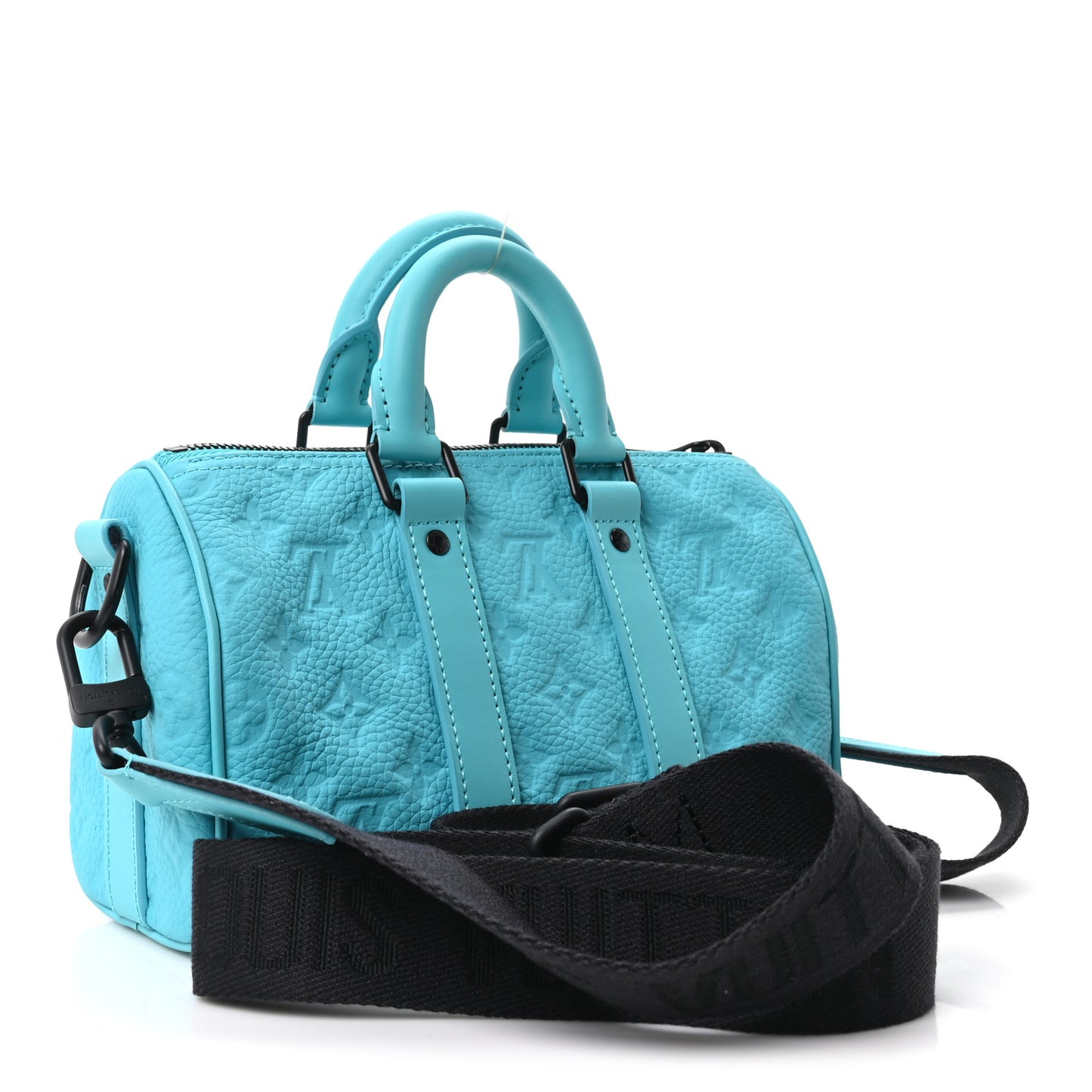 Monogram Taurillon Keepall Bandouliere 25  Turquoise