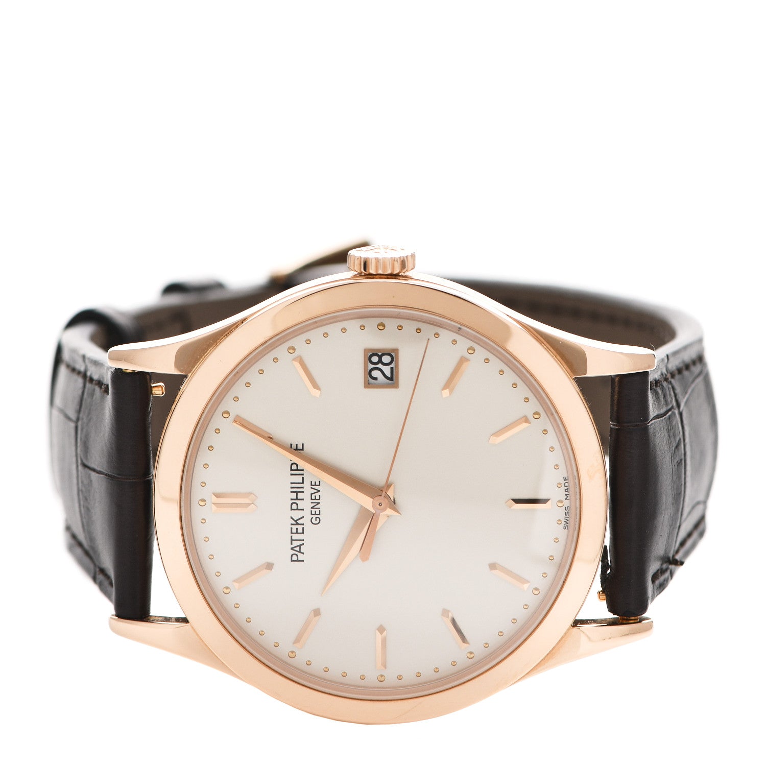 Patek Philippe 18K Rose Gold Alligator 38mm Calatrava Automatic Watch 5296R-010 2 of 5