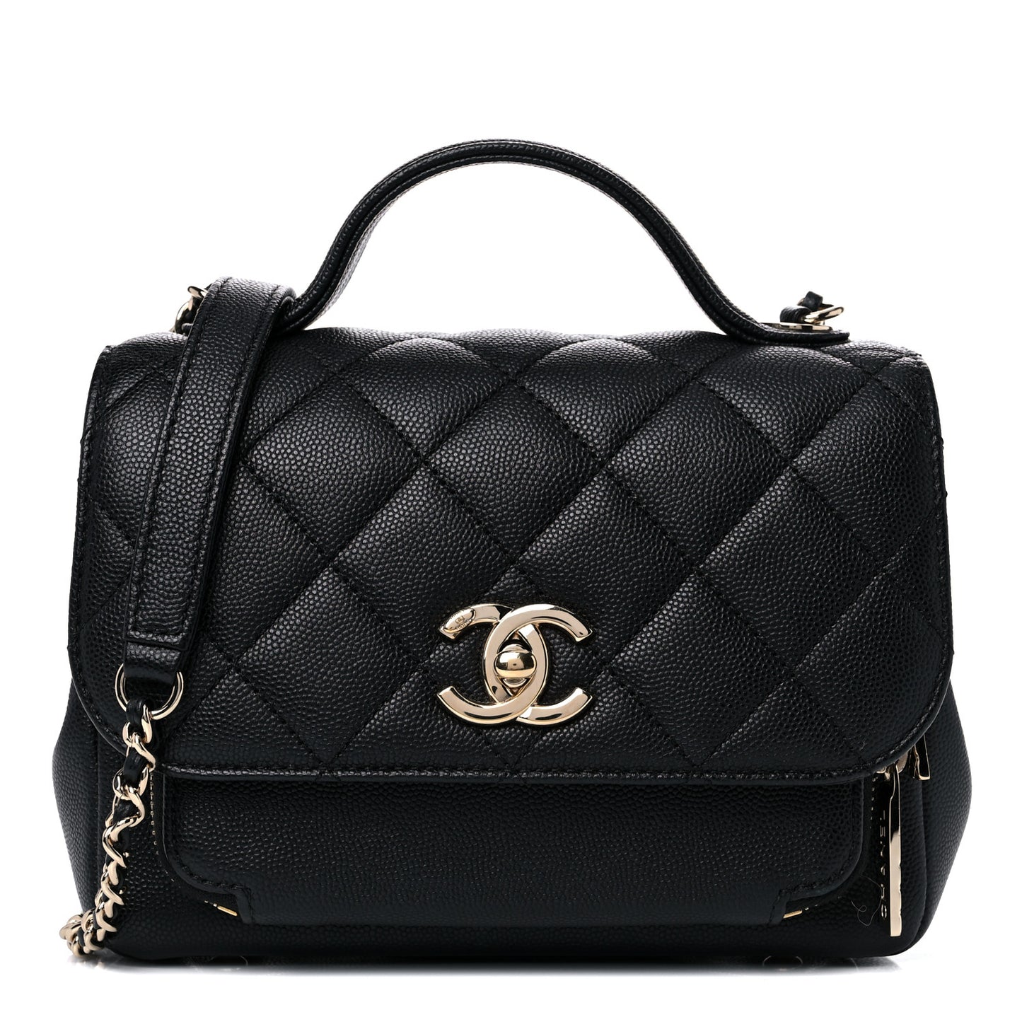 Caviar Quilted Small Business Affinity Flap Black