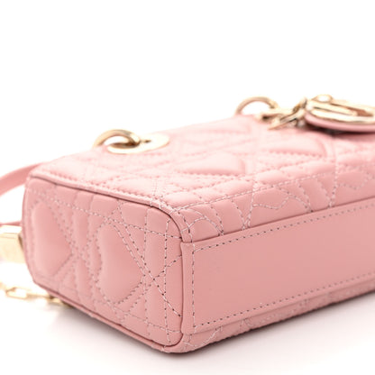 Christian Dior Lambskin Cannage Dioramour Micro Lady D-Joy Rose De Vents 8 of 9