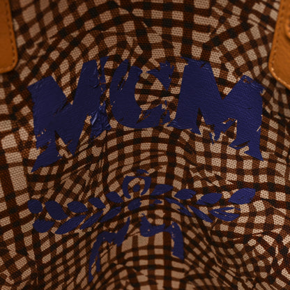 MCM Visetos Large Liz Reversible Shopper Tote Cognac 9 of 16