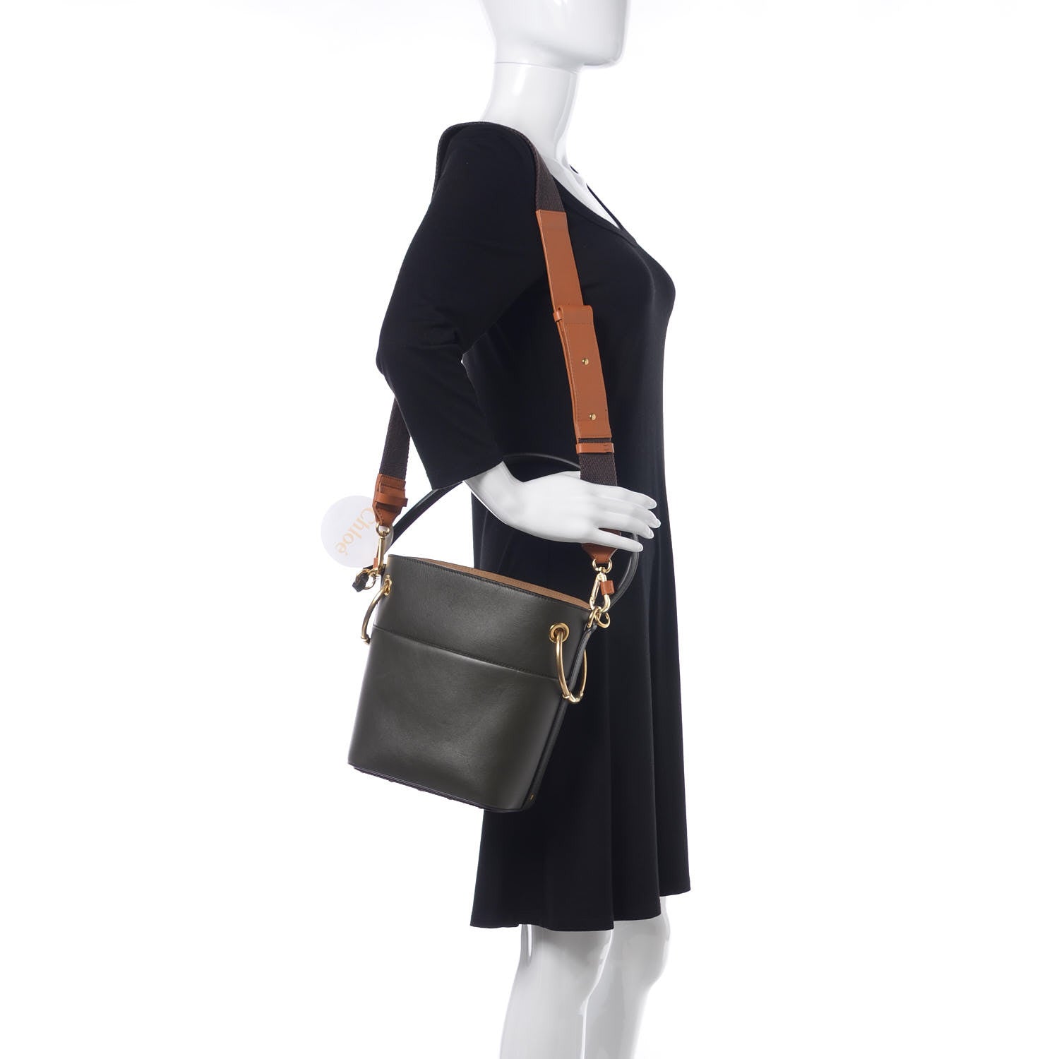 Chloe Smooth Calfskin Small Roy Bucket Bag Deep Forest 2 of 9