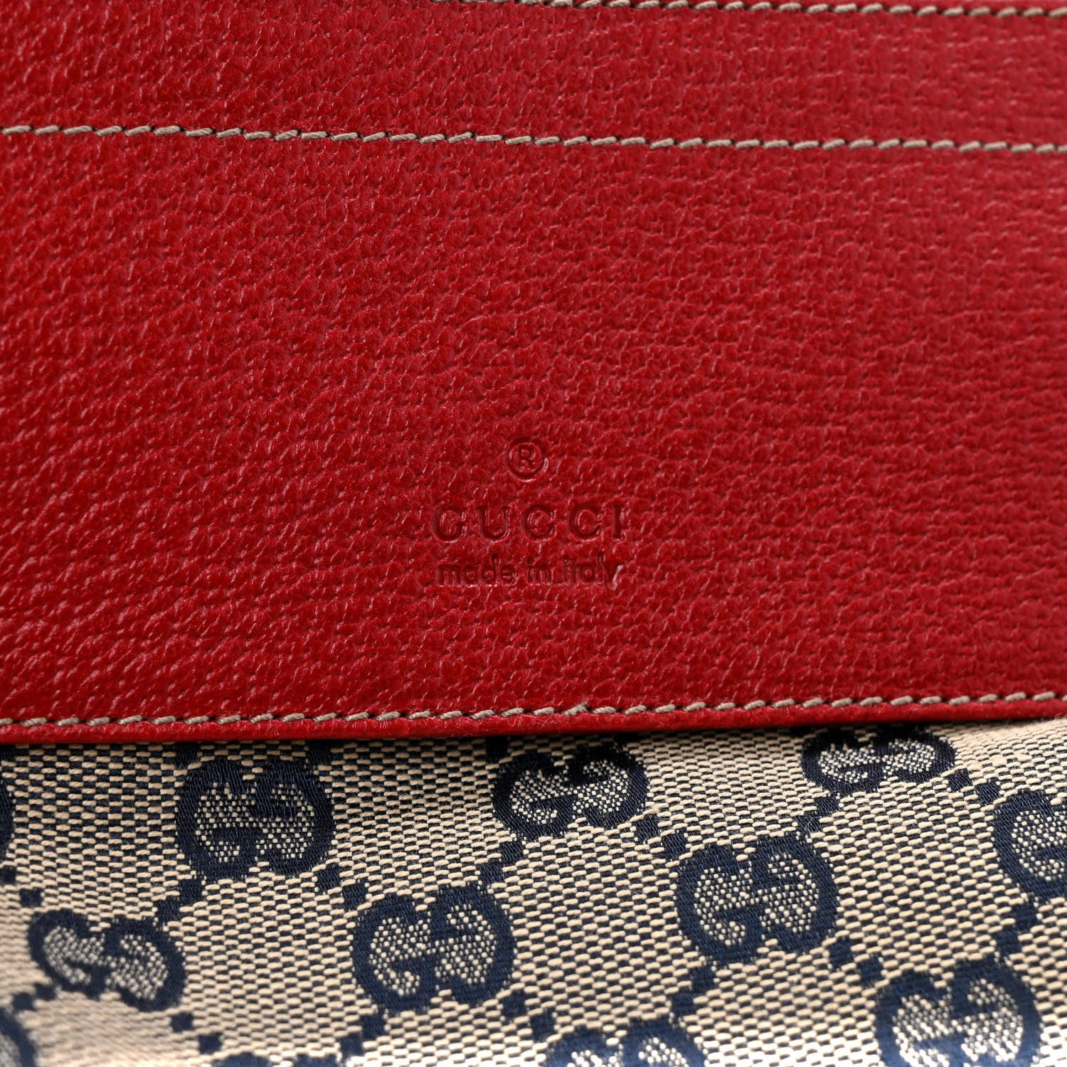 Gucci GG Monogram Web Double Pocket Belt Bag Navy Red 9 of 9