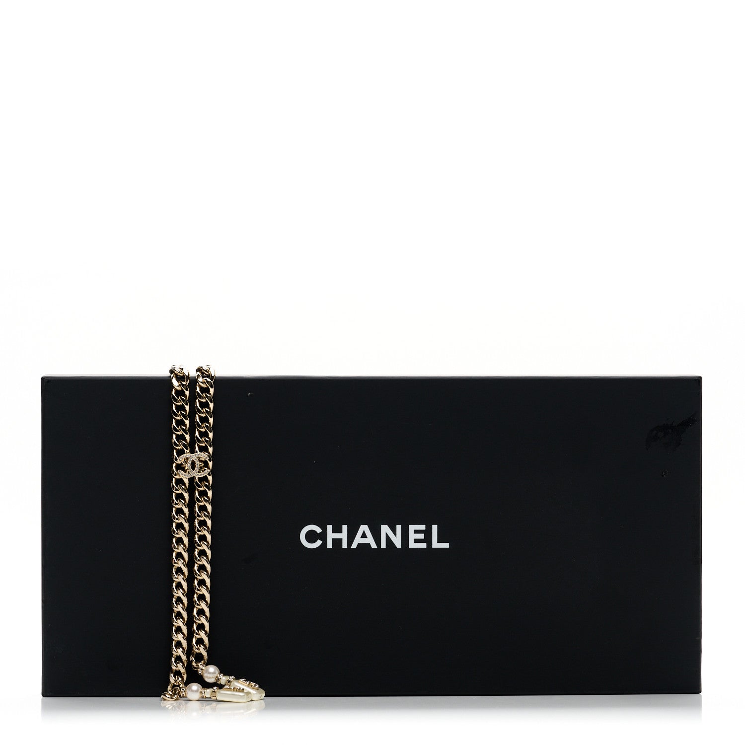 Chanel Pearl Resin Crystal CC No 5 Perfume Bottle Chain Gold 7 of 7