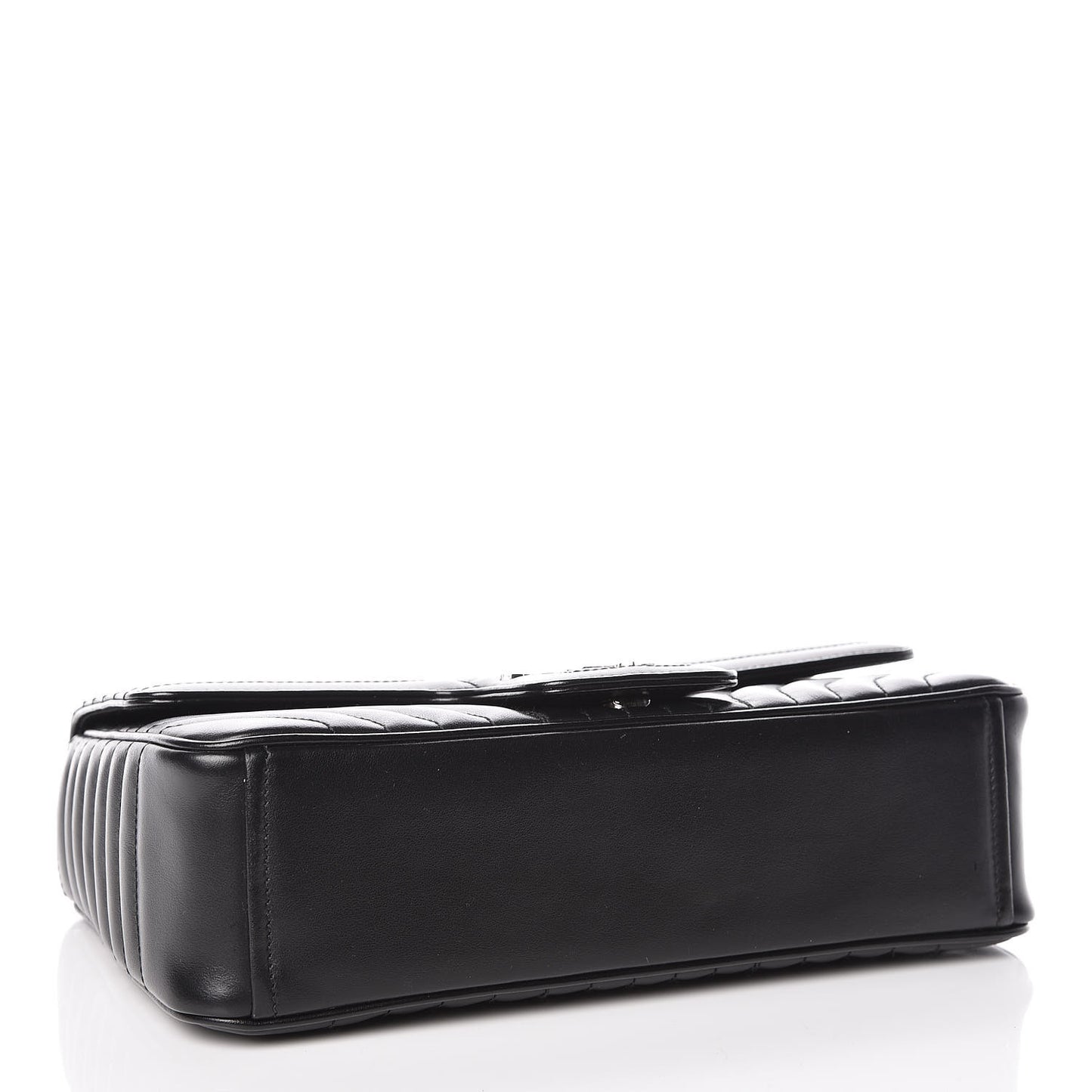 Soft Calfskin Impunture Diagramme Large Chain Flap Shoulder Bag Black