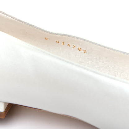 Chanel Lambskin Cap Toe CC Ballerina Flats 37.5 White Black 8 of 10