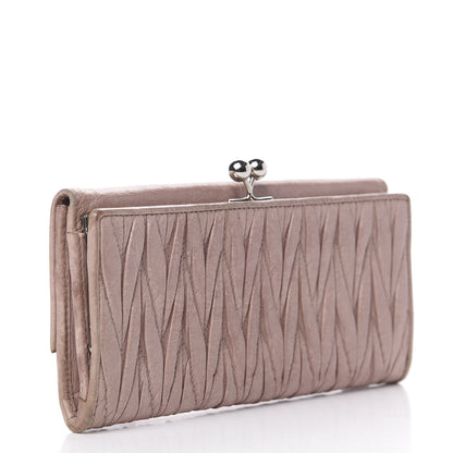 Miu Miu Nappa Matelasse Lux Flap Wallet Mughetto 2 of 13