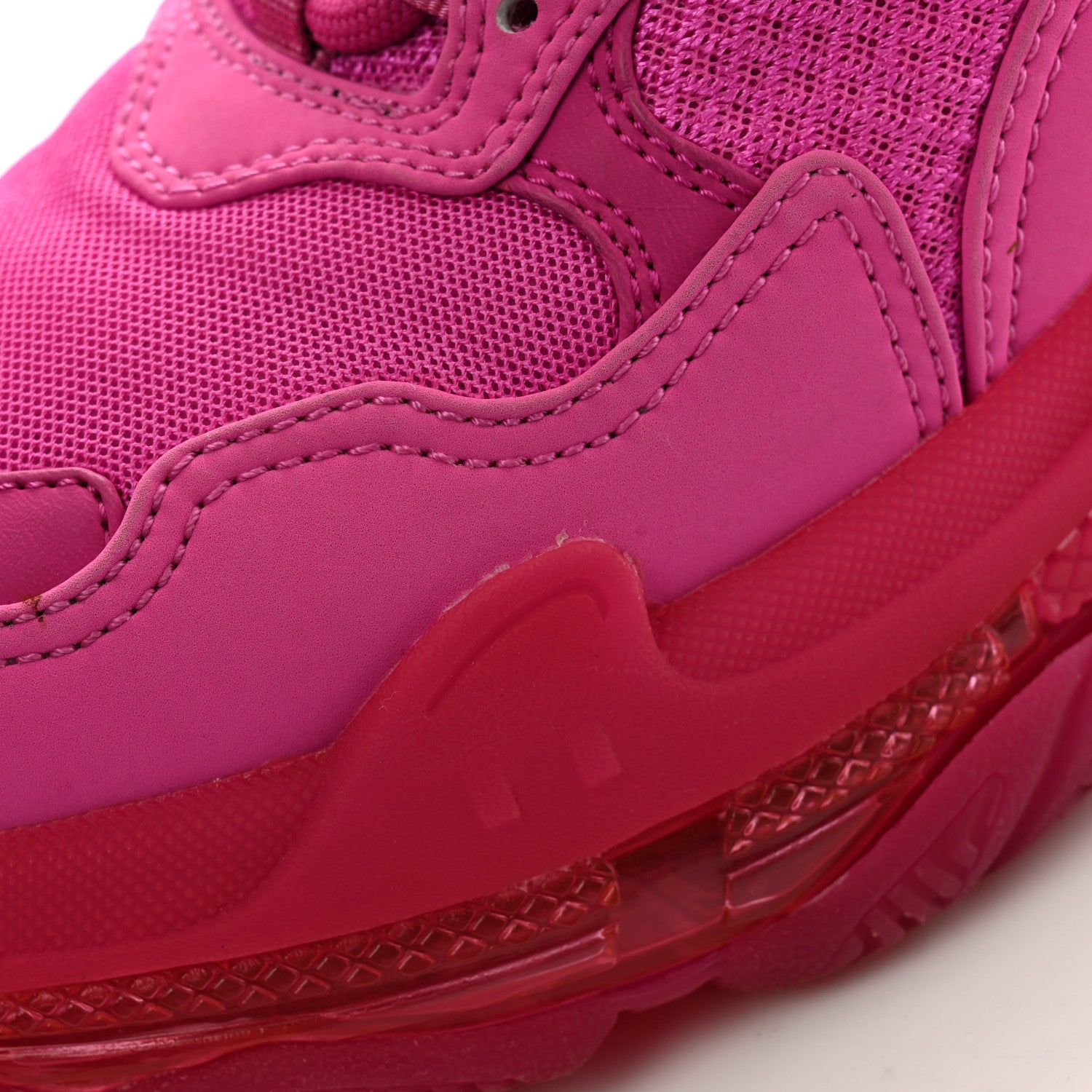 Balenciaga Fabric Mesh Clear Sole Fluo Womens Triple S Sneakers 39 Pink 9 of 11