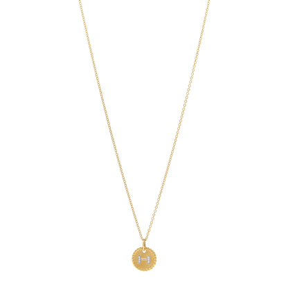 David Yurman 18K Yellow Gold Diamond Initial H Charm Necklace 1 of 4