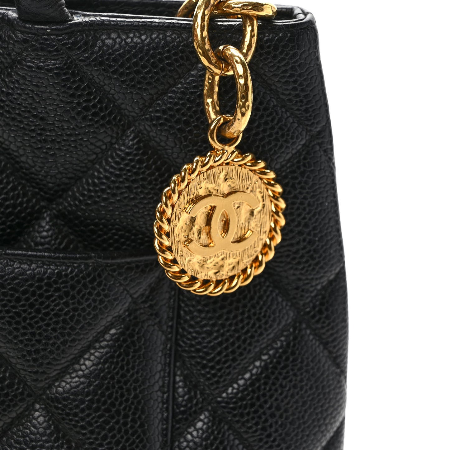 Caviar Quilted Medallion Tote Black