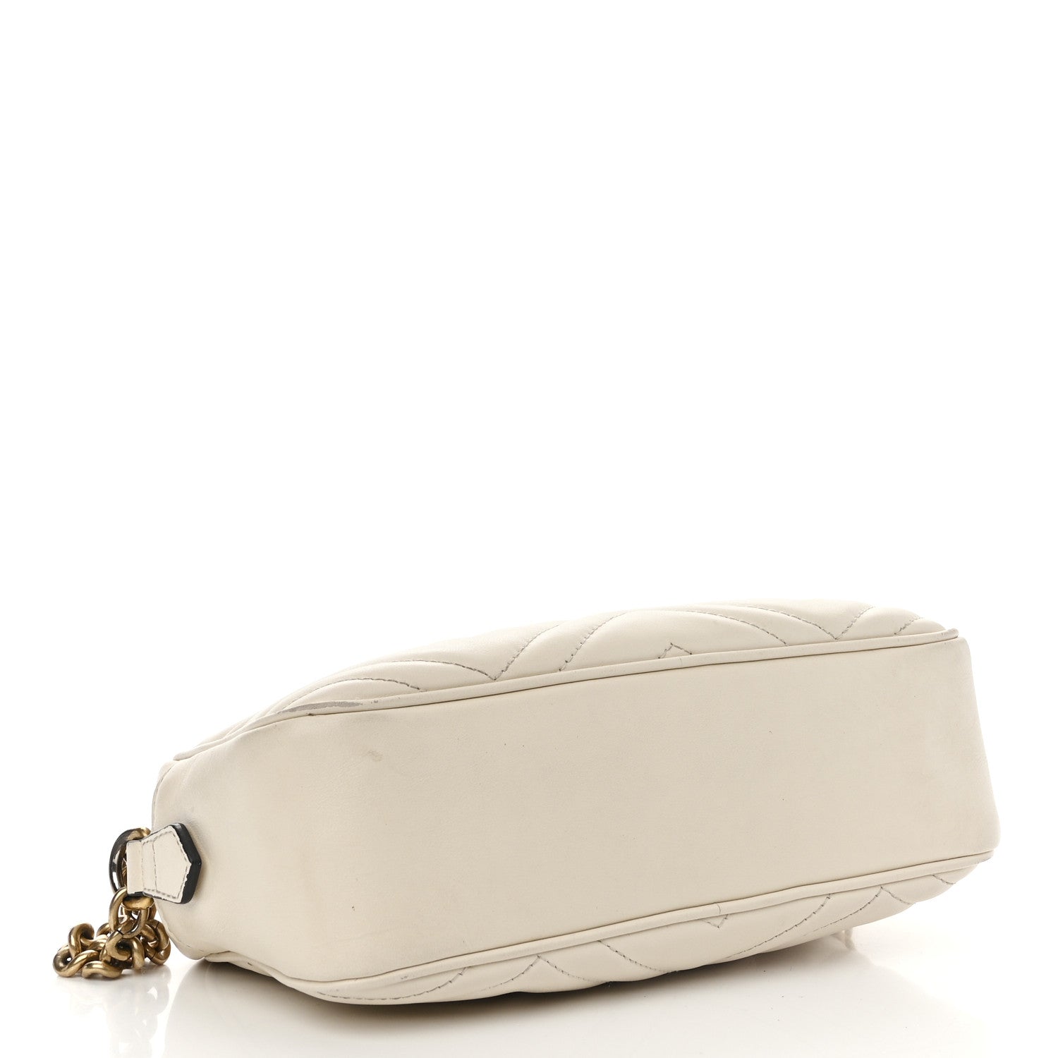 Gucci Calfskin Matelasse Small GG Marmont Chain Shoulder Bag White 4 of 19