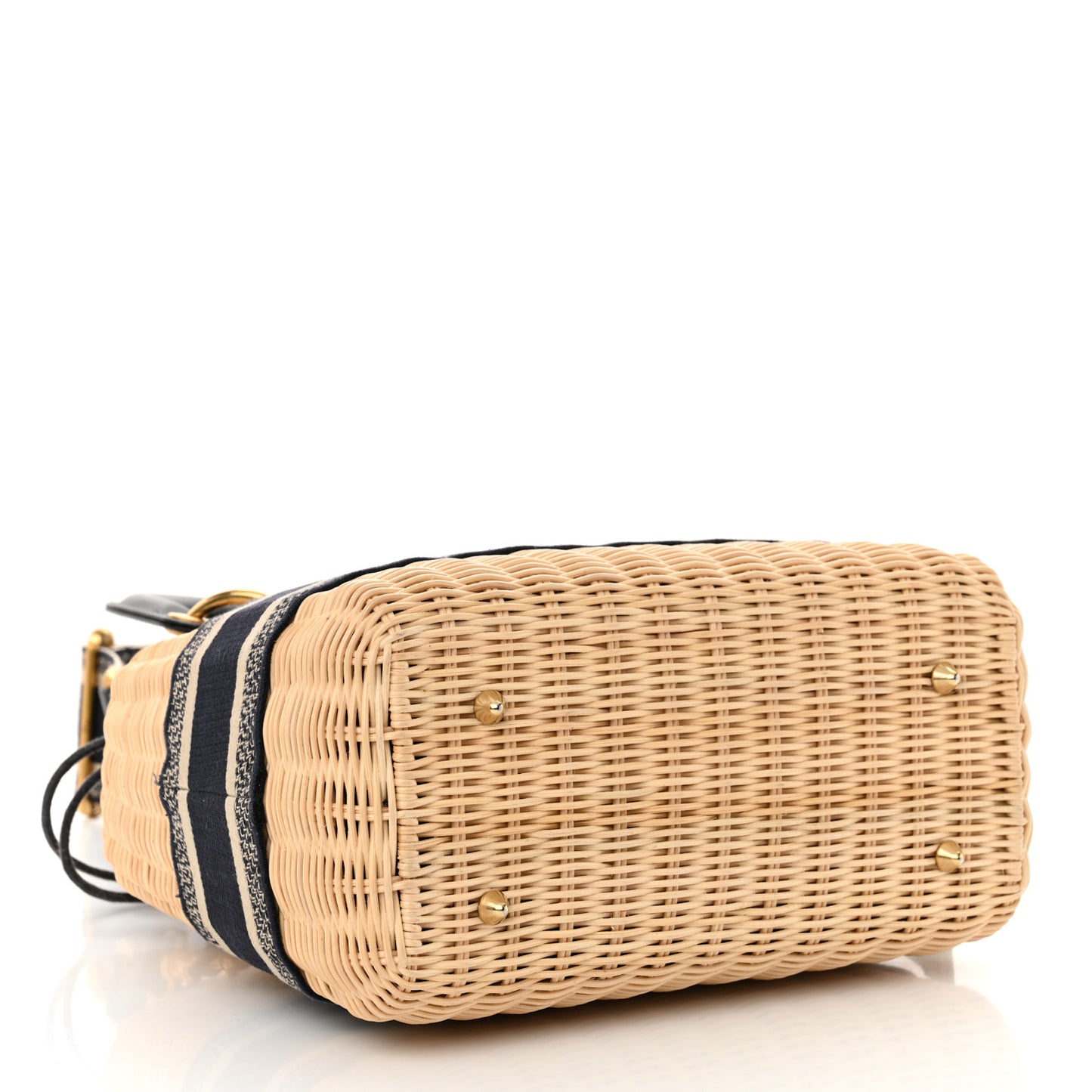 Wicker Oblique Medium Lady Dior Bag Blue