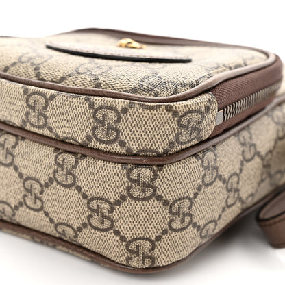 Gucci GG Supreme Monogram Mini Neo Vintage Double Zip Messenger Bag Beige New Acero Crop 10 of 11