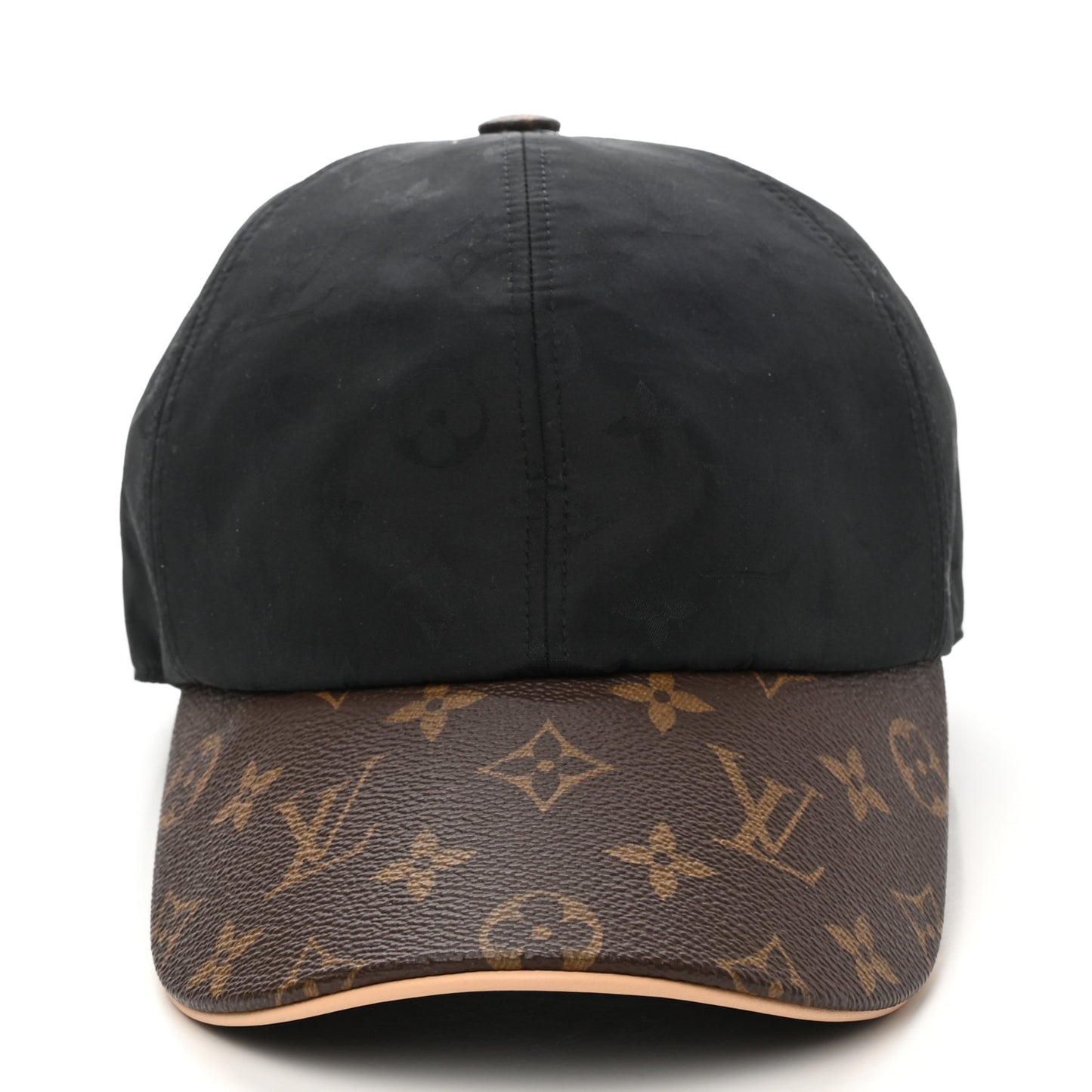 Polyester Silk Monogram LV Get Ready Cap L Black
