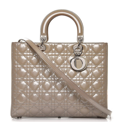 Christian Dior Patent Cannage Large Lady Dior Grey 1 of 11