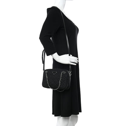 Prada Nylon Tessuto Impuntu Quilted Bandoliera Crossbody Bag Black 2 of 9
